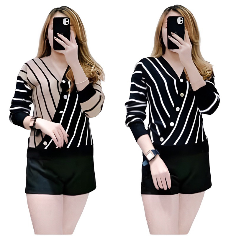 Atasan Blouse Rajut Wanita Lengan Panjang 9899