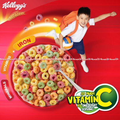 Kellogg's Froot Loops 160gr Makanan Sereal Rasa Buah Cereal Kellogs Kelog's Fruit Lops Sereal Instan Warna Warni Fruit Loop Cereal Fruit Rings Cereal Colorfull