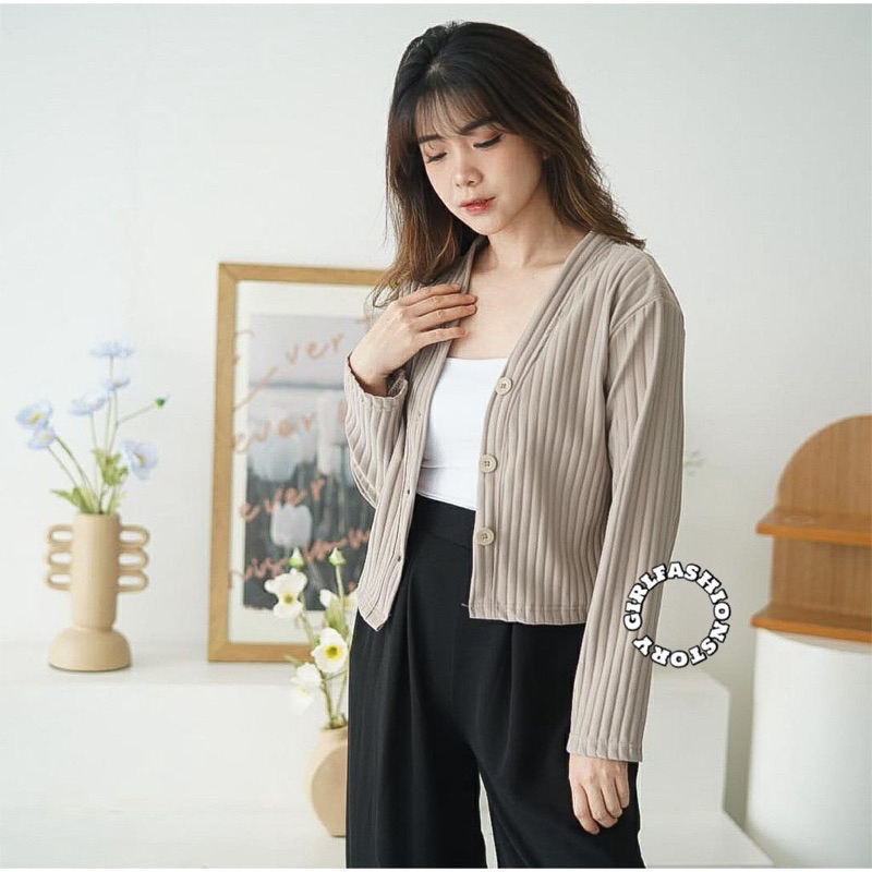 AKEMY HORNET KNIT / CARDIGAN KNIT CROP WANITA