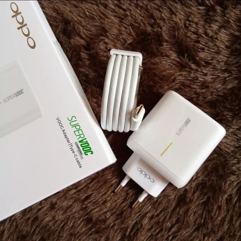 Charger OPPO 65 W SUPER VOOC USB Type C Fast Charging Original 100% Oppo 65Watt