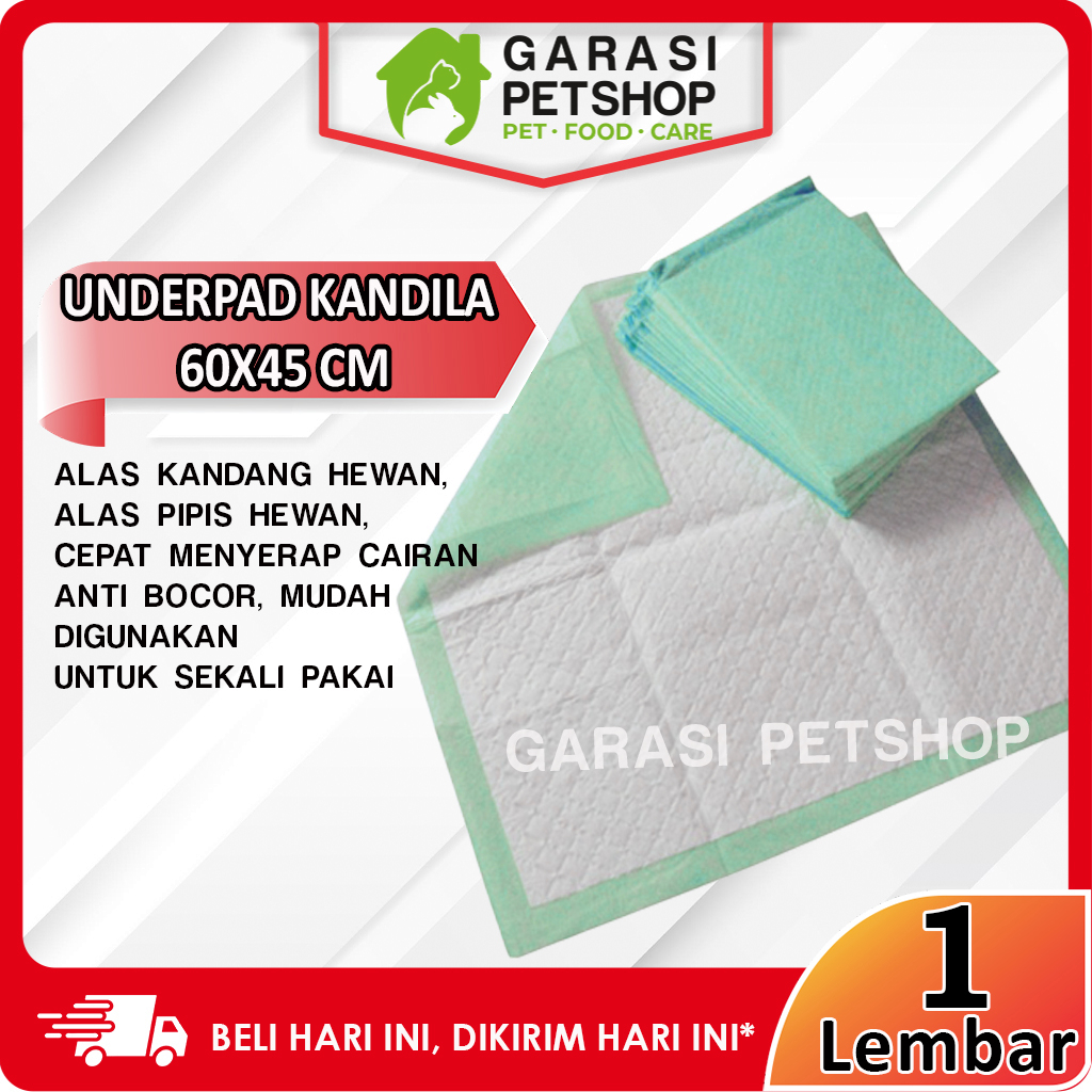 UNDERPAD KUCING ANJING KELINCI ALAS PIPIS PERLAK HEWAN UNDERPAD KANDILA 1 LEMBAR