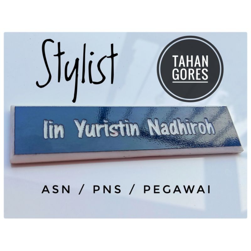 NAME TAG BHAYANGKARI RESMI, ASN / PNS - UKIR/GRAVIR - Bahan TAHAN Dari GORESAN #Name Tag Indonesia