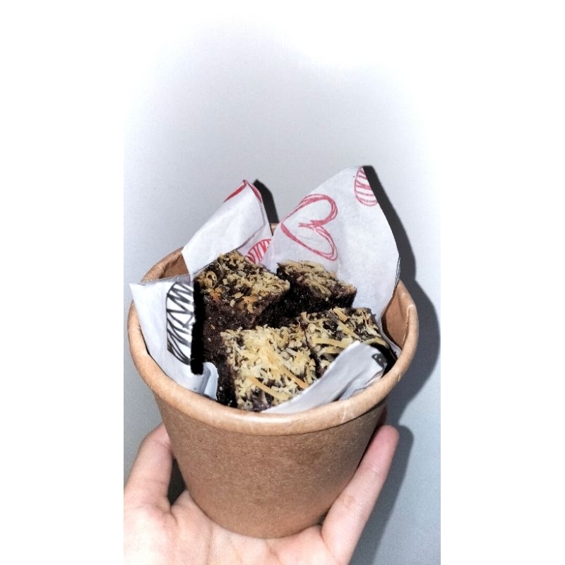 

Mini Brownies Bites Dark Chocolate in Bucket