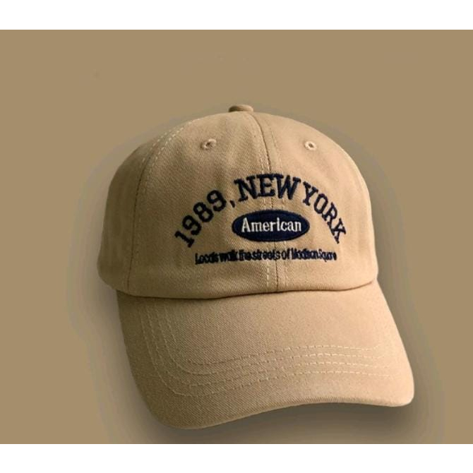 Topi Pria Wanita Unisex Hat Soft Material Bordir 1989 New York Cap Baseball Impor Premium Korea Style Terbaru cakop anti karat