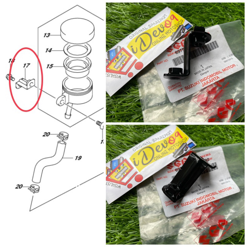 Bracket Reservoir Tank Besi Dudukan Tabung Minyak Rem Belakang Satria Fu Fi Raider Fi Ori SGP