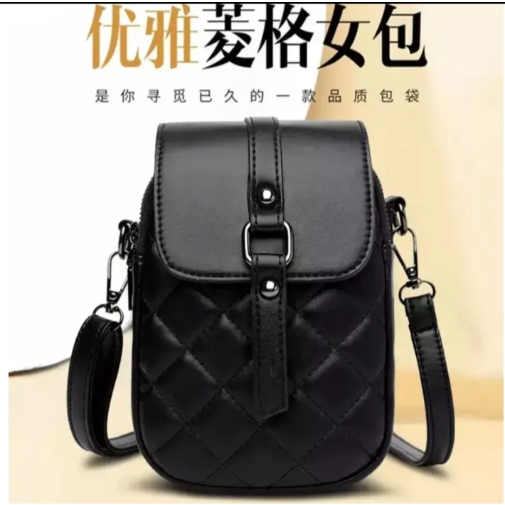 daeybags_store Tas Selempang Wanita T106 Tas HandPhone tas Fashion Korea Import tas bordir depan tutup lidah trend 2023