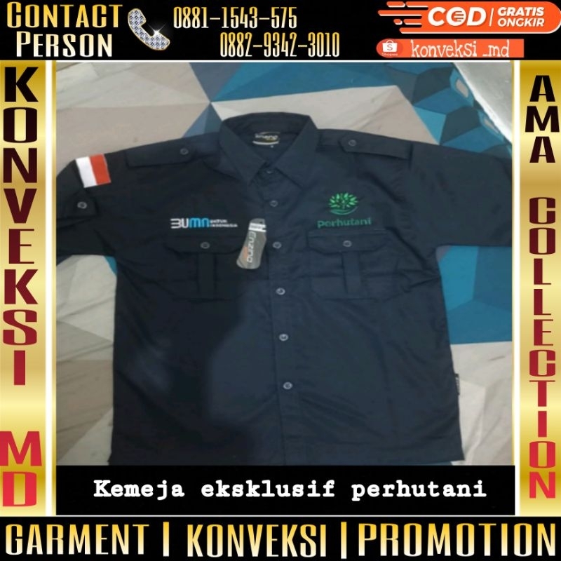 seragam pdh BUMN perhutani full bordir/kemeja pdh BUMN perhutani full bordir/seragam pdh BUMN perhut