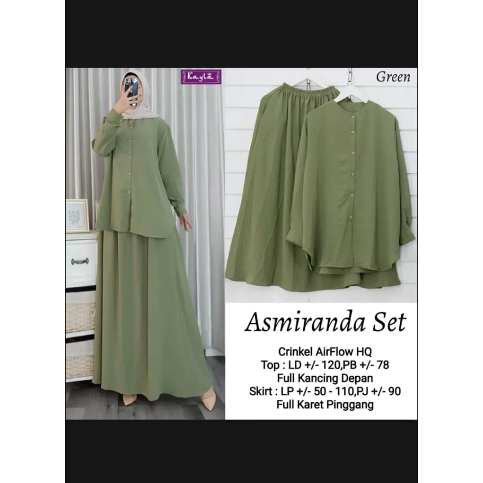 SETELAN TUNIK + ROK ASMIRANDA TERBARU / SET ROK CRINKEL PREMIUM TERBARU / SETELAN ROK CRINKEL AIRFLO