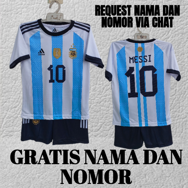 jersey setelan bo;a argentina/setelan baju bola argentina printing terbaru