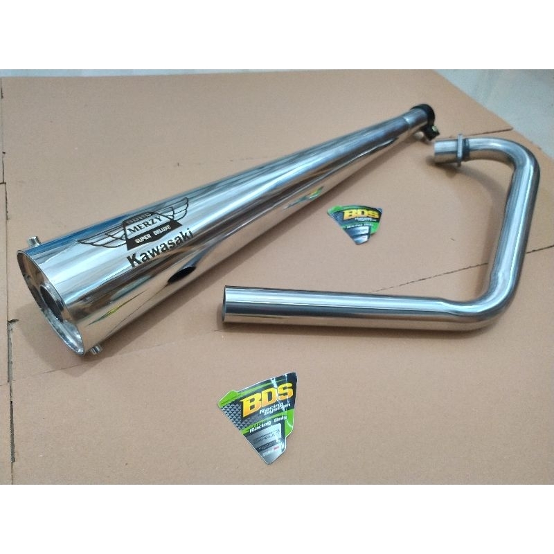 Knalpot Binter Merzy Baut L Fullsystem Stainless Mengkilap