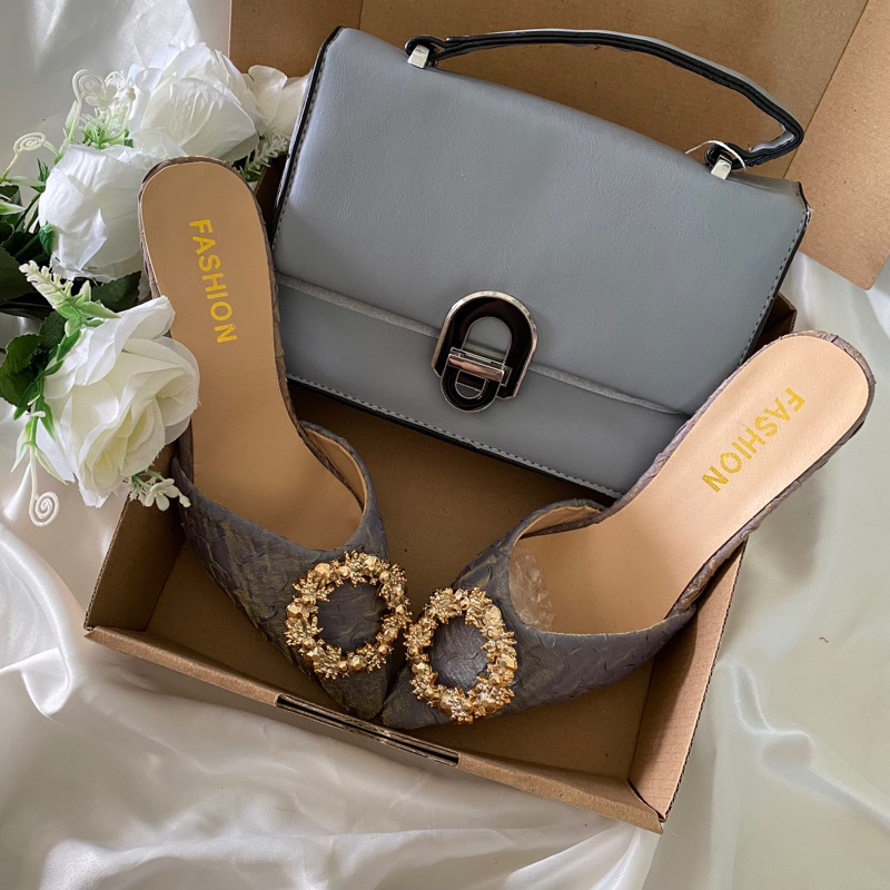 Hampers Giftbox Tas Sandal Heels Wanita Premium | Hadiah Ulangtahun Wisuda Anniversarry Wedding Cewe