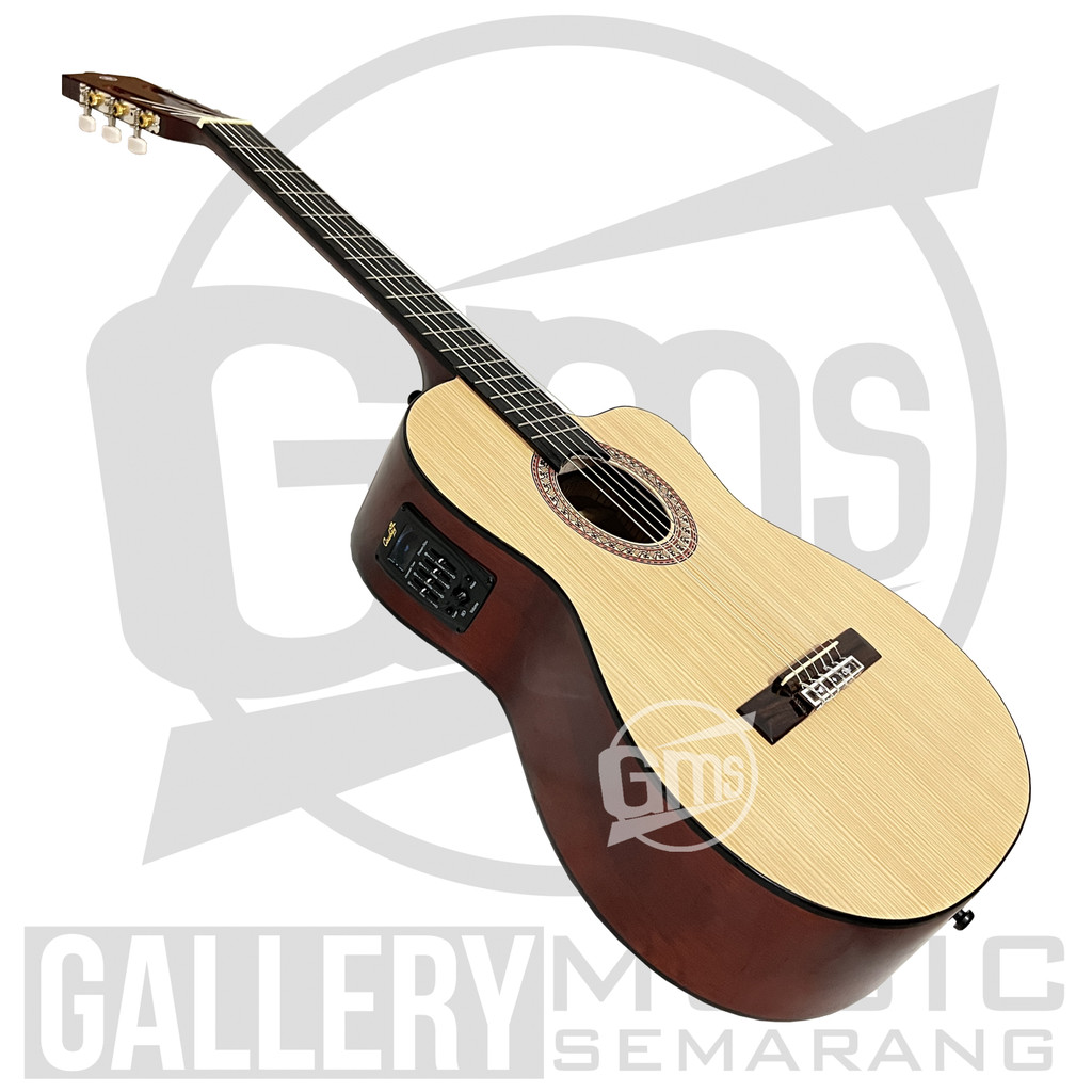 Gitar Klasik Elektrik Cutaway Nylon C315 Tanam Besi Gitar Klasik Elektrik Cutaway Equalizer Tuner Cowboy Prener New