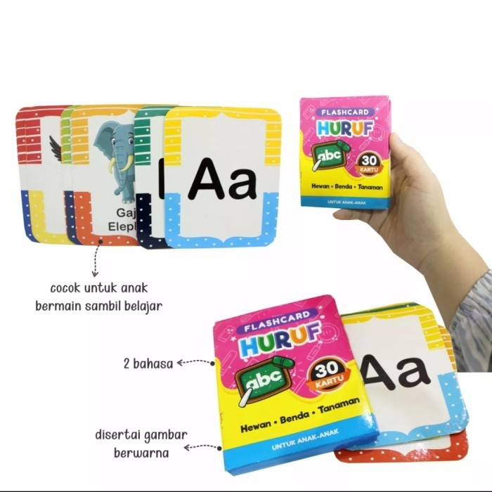 30 PCS FLASHCARD HIJAIYAH Flash Card Murah Pintar Balita