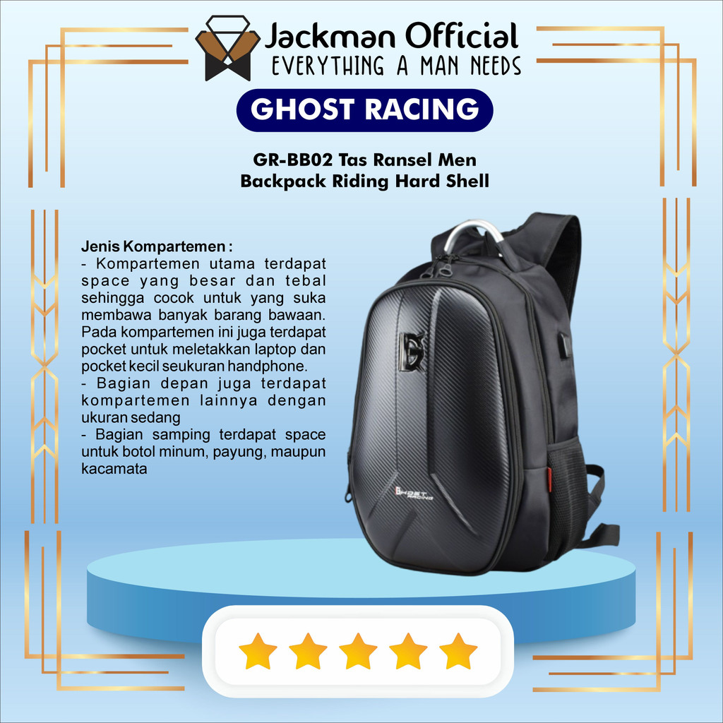 GHOST RACING GR-BB02 - Tas Ransel Men Backpack Riding Hard Shell