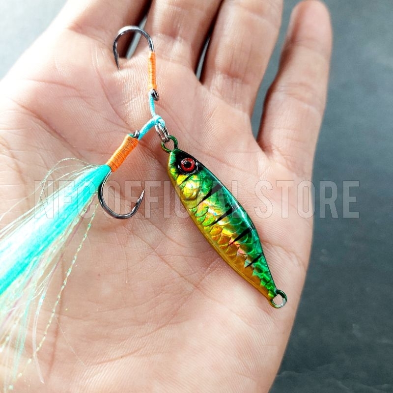 Micro Jig 10 gram dengan Double Assist Hook SIAP PAKAI