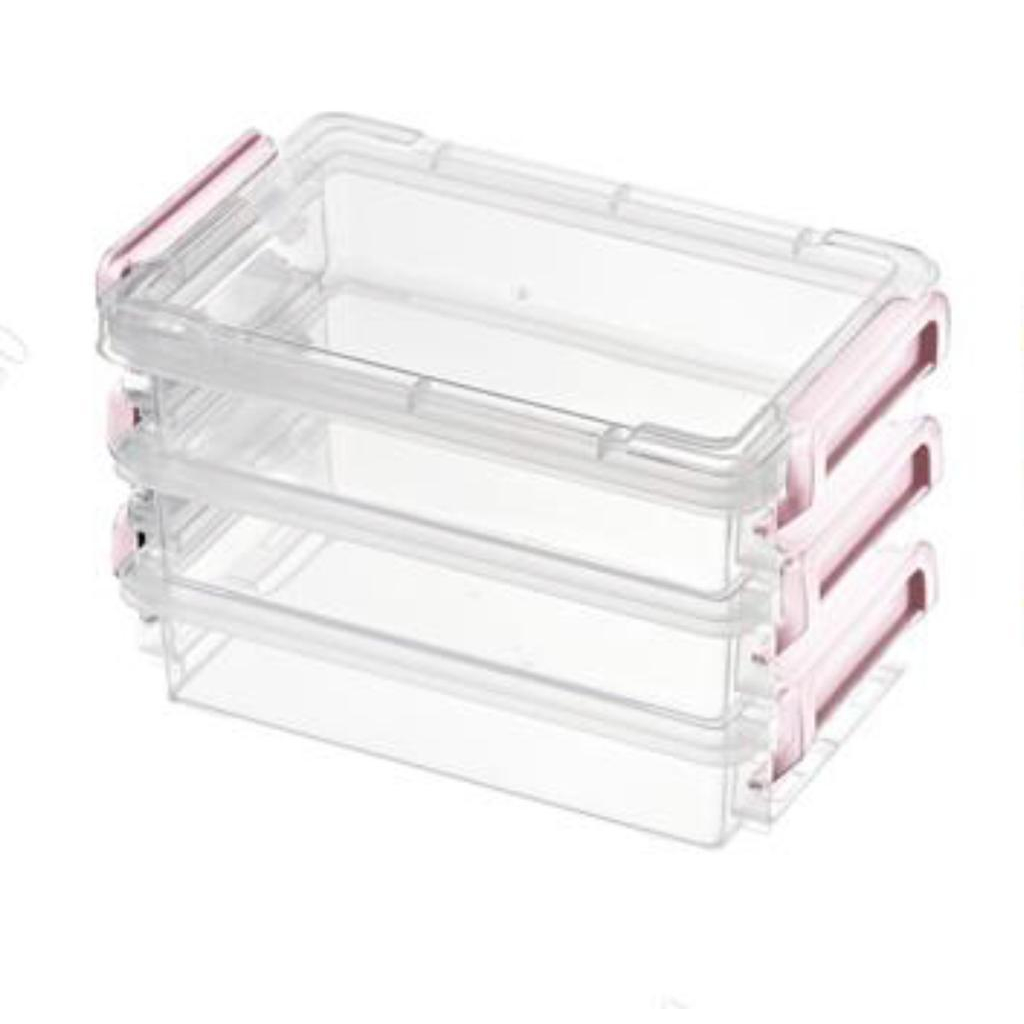 Miniso Storage Box With Lid Kotak Penyimpanan 3pcs Susun