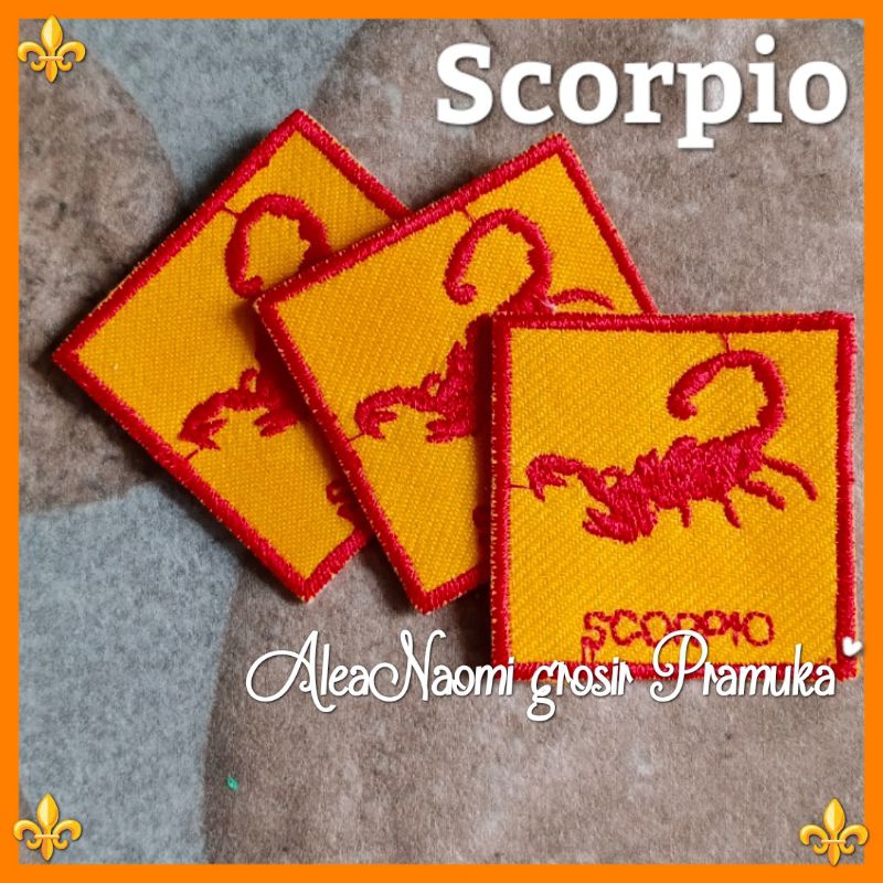 Tanda regu pramuka putra bordir tanda regu hewan Scorpio bordir tanda regu scorpio tanda regu bordir