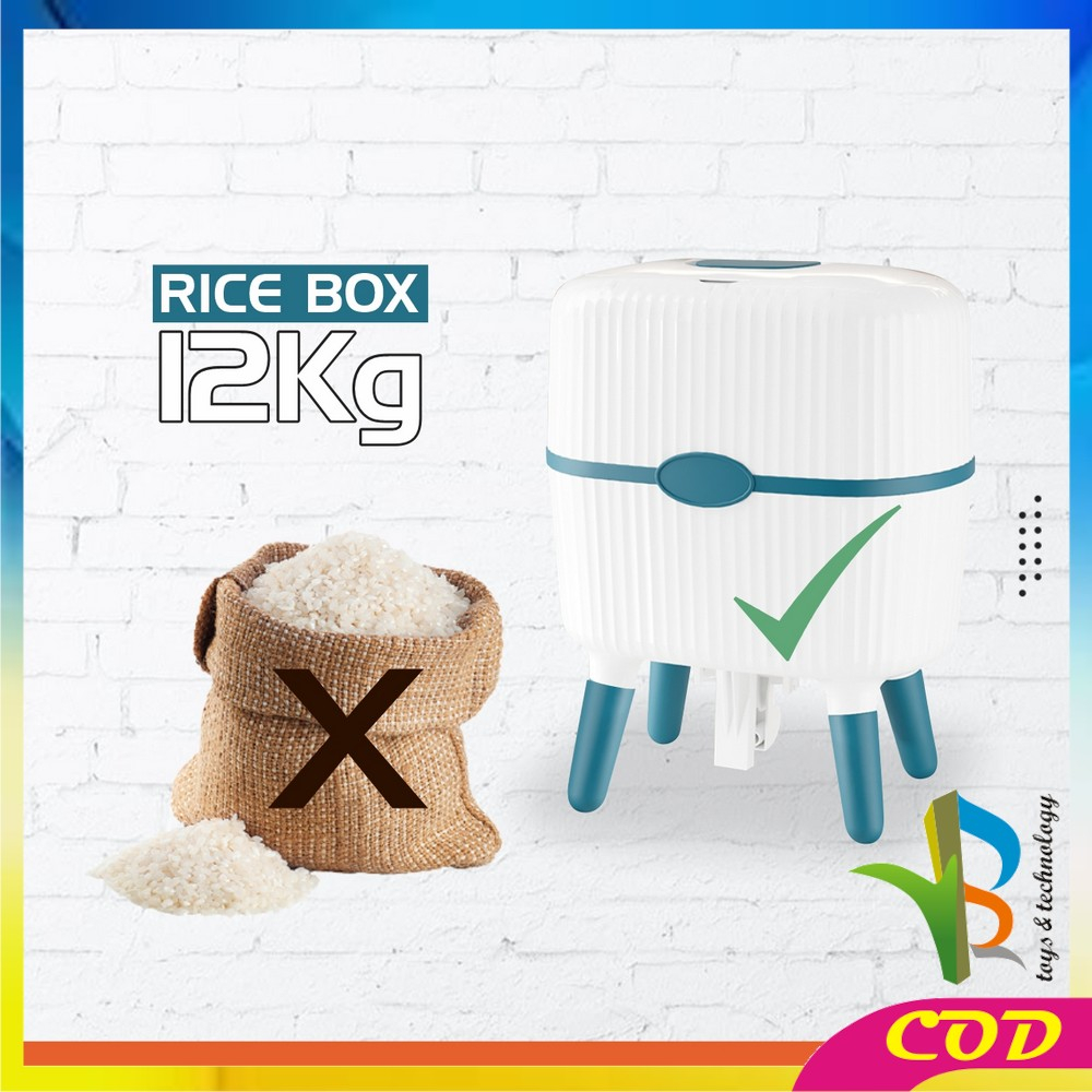 RB-C841 Dispenser Beras 12KG Tempat Beras Estetik / Kotak Penyimpanan Makanan Kacang Tepung / Wadah Beras Rice Box Storage Perlengkapan Dapur