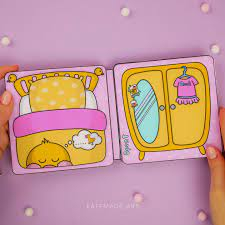 quietbook, paperdoll house, duck house boneka kertas