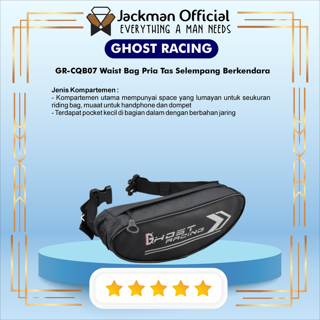 GHOST RACING GR-CQB07 - Waist Bag Pria Tas Selempang Berkendara