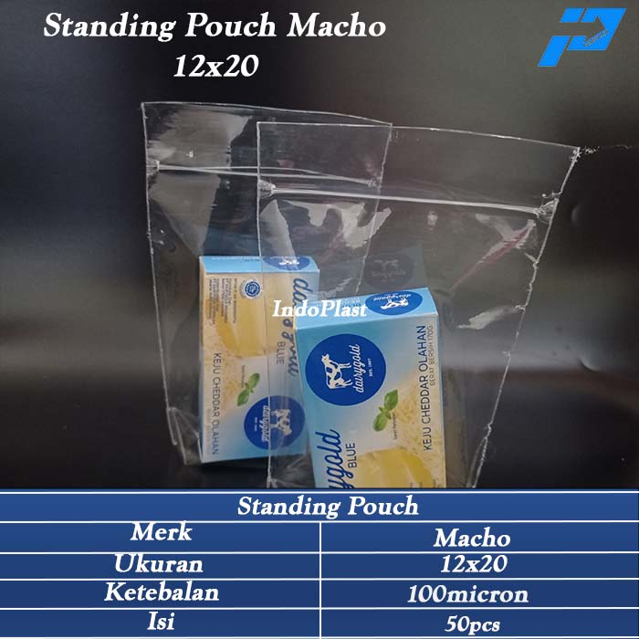 Kemasan Plastik Berdiri/ Plastik Pouch/Standing Pouch Macho 12x20