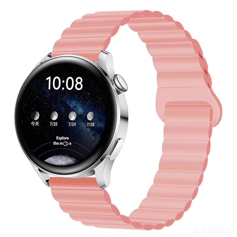 Magnet Strap 20/22mm For Huawei GT Series Samsung Watch Galaxy Series Active Amazfit GTS GTR Two-color Silicone Magnetic Back Loop 20/22mm Watch Strap