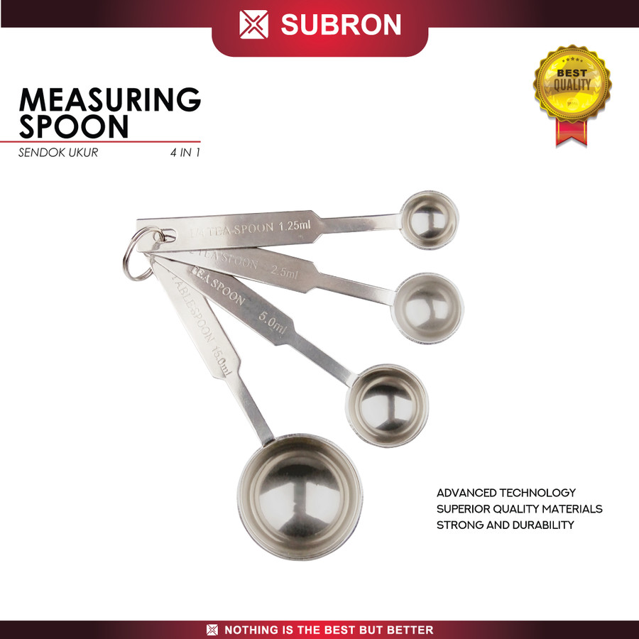 Sendok takar sendok ukur set 4in1 measuring spoons stainless - SUBRON