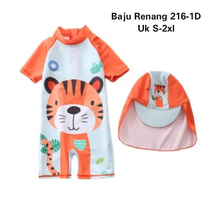 Swimwear catellove baju renang anak model diving - baju renang + topi