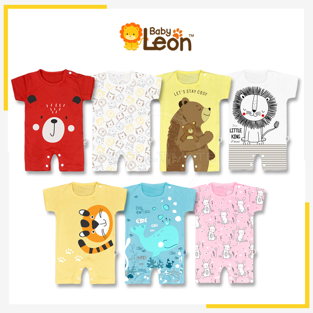 BABY LEON Jumpsuit Bayi GY-049 Laki-Laki Jumper Bayi Lengan Pendek Jumper Kancing Snap Jumpsuit Anak Balita Cowok Baju Bayi Laki-laki Setelan Baju Bayi Kaos Bayi Baju Tidur Bayi Baju Harian Bayi Perlengkapan Bayi Baru Lahir Playsuit Bayi