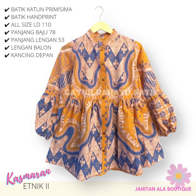 blus kasmaran kancing depan batik solo atasan kerja blus