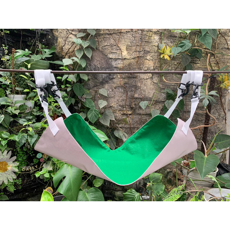 Daisyclutters Hammock / Ayunan Kucing Silver Green Kai Jumbo Murah Bahan Bulu Premium