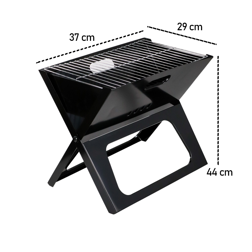 X-Shaped Alat Panggang Arang BBQ Lipat Outdoor Grill Stove - ZM-1007S - Black