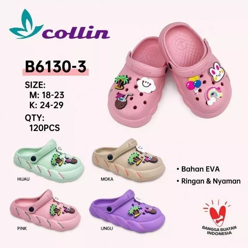 PS -  Sandal Sendal Baim Kelinci Anak Bayi Perempuan cewek 1 2 3 4 5 6 Tahun Jibbitz Astro Bahan Eva Karet Collin Size 18 19 20 21 22 23 24 25 26 27 28 29