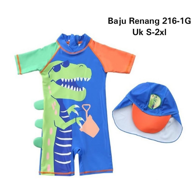 Swimwear catellove baju renang anak model diving - baju renang + topi