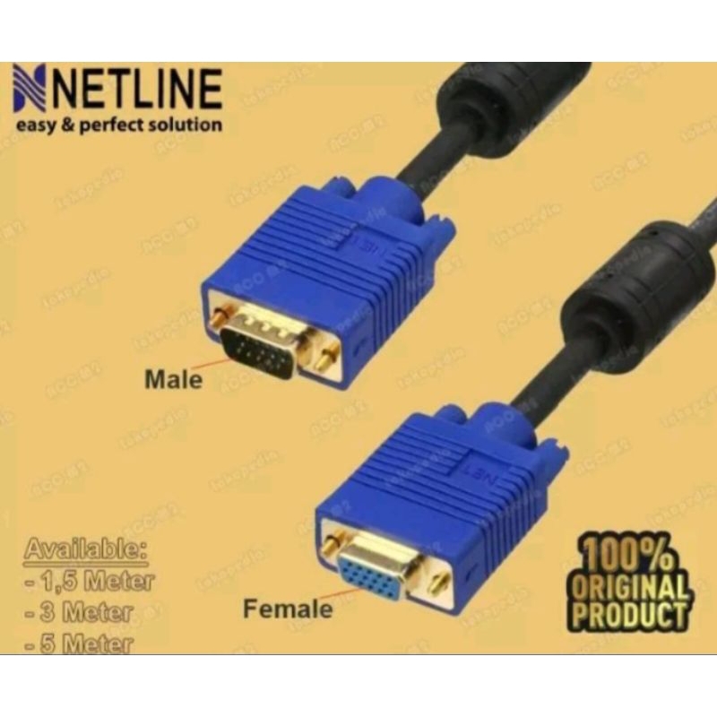 Kabel vga 5m gold Netline vga