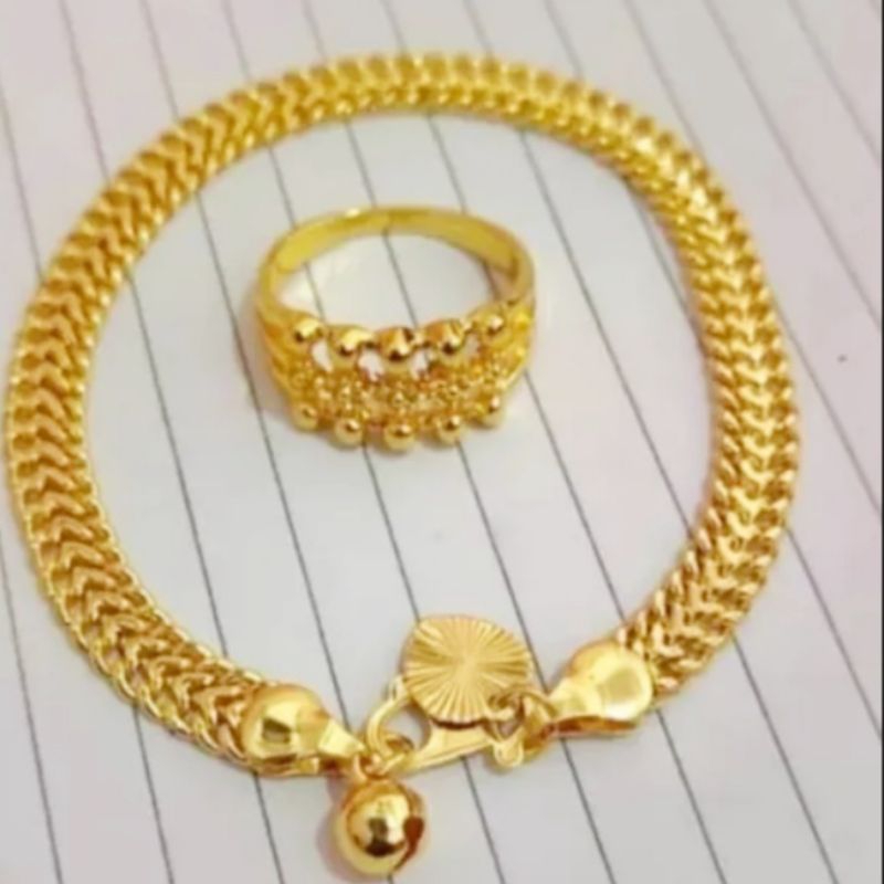 Gelang Free cincin wanita asli anti luntur anti karat rantai ORI promo set perhiasan titanium pengga