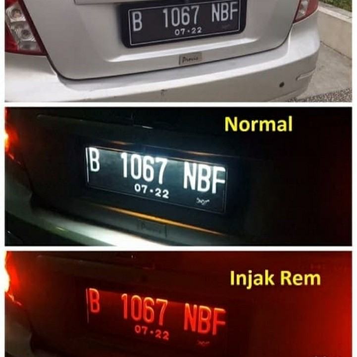 Dudukan Plat Nomor Acrylik / Cover  Plat Nomor Akrilik LED 1pasang (2pcs)Slim Design