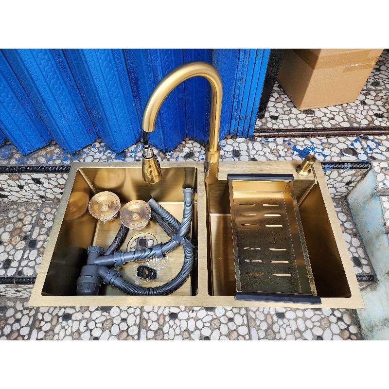 KITCHEN SINK GOLD / BAK CUCI PIRING STAINLESS 304 ANTI KARAT PROMO TERMURAH