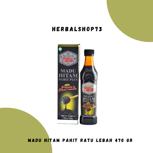 

Madu Hitam Pahit Plus Propolis Ratu Lebah isi 470 gram