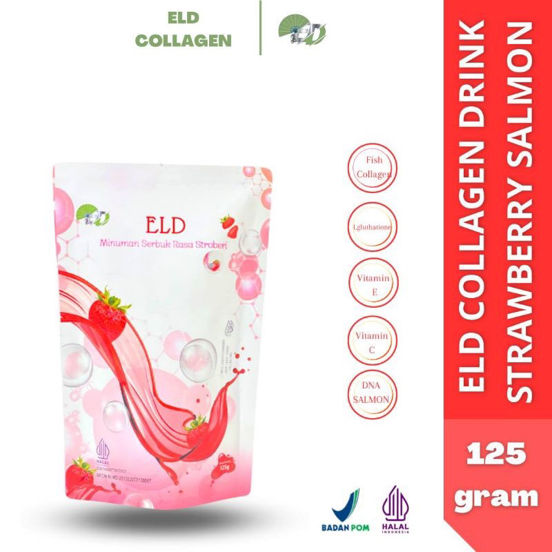 ELD COLLAGEN DRINK DNA STRAWBEERY 125gr BPOM PELANGSING TUBUH