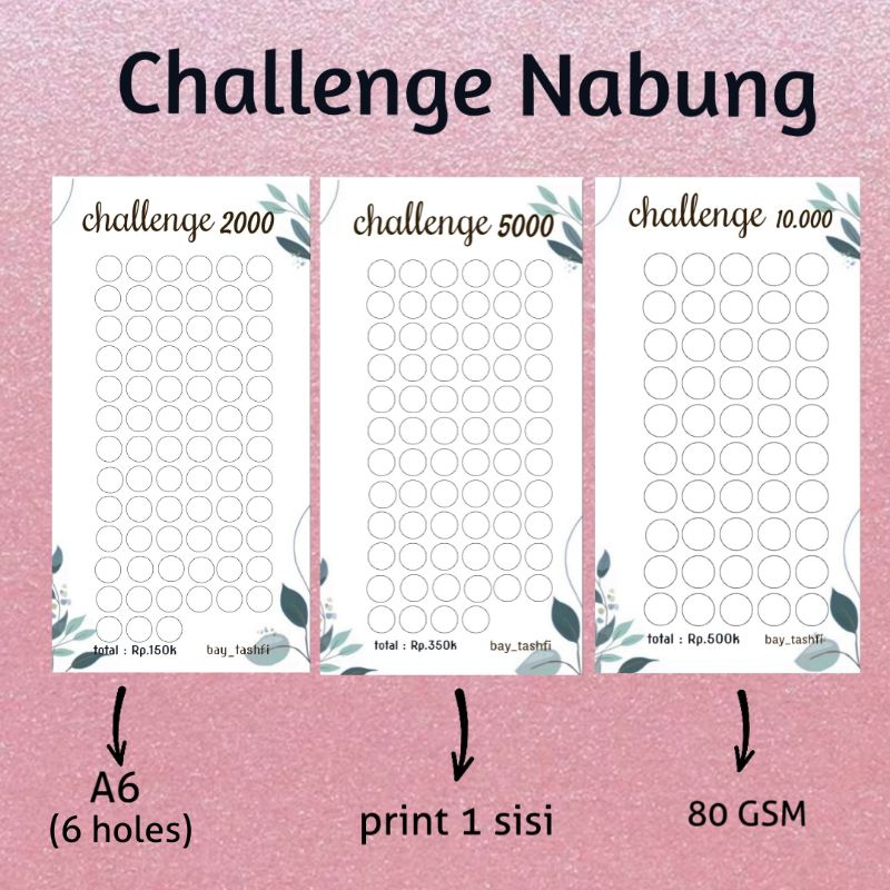 

Challenge menabung binder A6