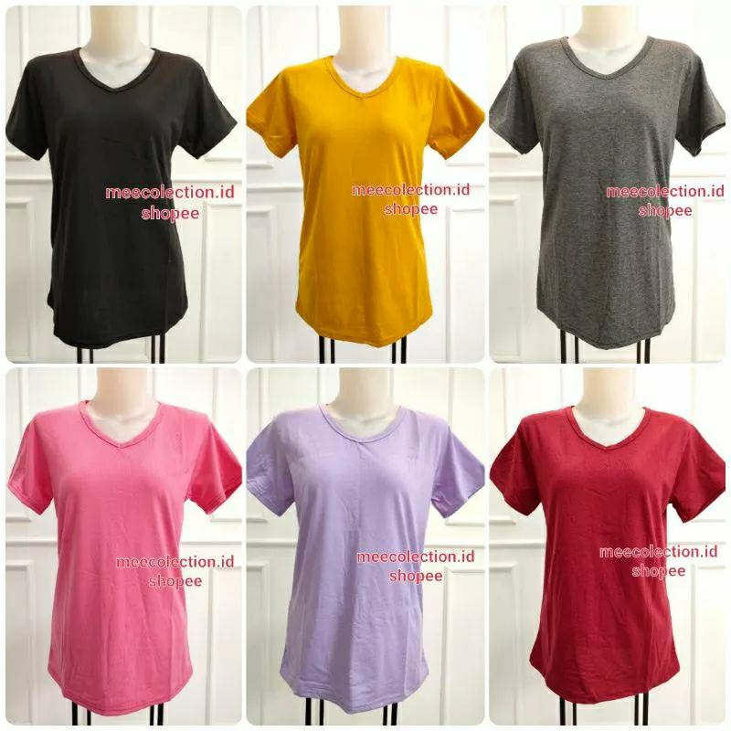 KAOS POLOS LENGAN PENDEK KERAH V NECK