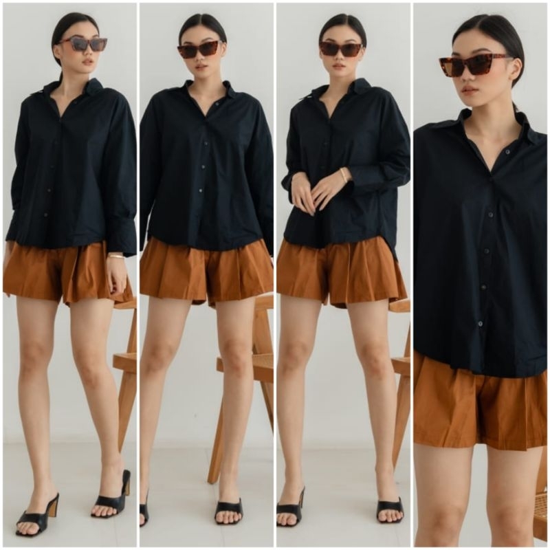 ♡ PREMIUM ♡ ORIGINAL ! SHAYNNE BIG SIZE COLLAR BUTTON LONG SLEEVE SHIRT ( BUSUI &amp; HIJAB FRIENDLY )