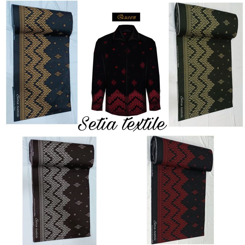 Baju Kain Katun Motif Batik Queen Couple Seragaman