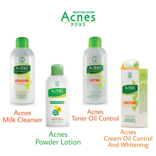 ACNES Natural Care Oil Control Series Milk Cleanser/ Toner / Powder Lotion / Cream jerawat