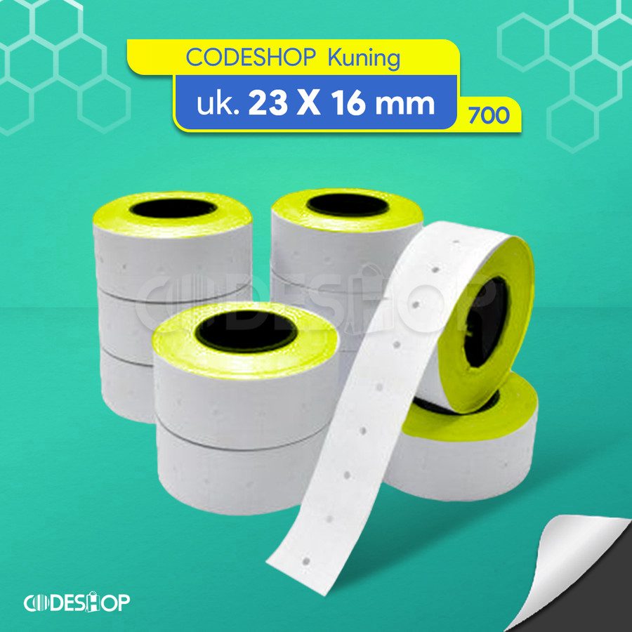 

Label HVS Kuning 23x16 mm Isi 700 Pcs 2 Kolom Stiker Hand Labeler Sato PB2-230