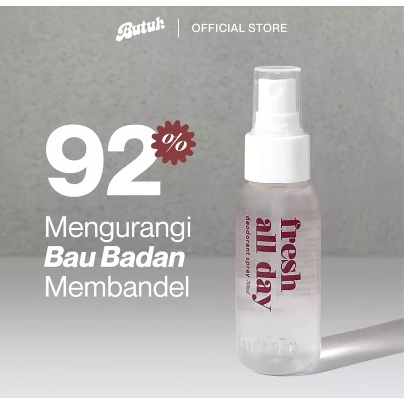 READY!! DEODORANT SPRAY BUTUH FRESH ALL DAY WETLESS ORIGINAL 100% DEODORANT SPRAY BY BUTUH DEO / DEODORANT / DEODORANT BADAN BUTUH DEO / BUTUHDEO / DEODORANT KETIAK DEODORANT TAWAS SPRAY