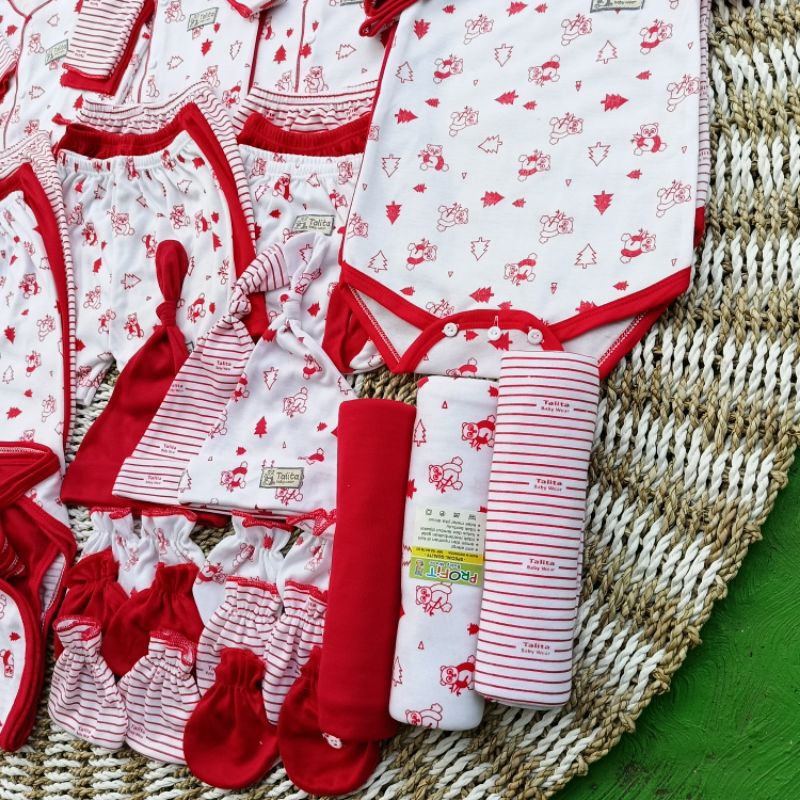 51 PCS Perlengkapan Bayi Baru Lahir Seri Merah Paket Brojol Baby Newborn komplit Paket Baju Bayi Lengkap talitababywear