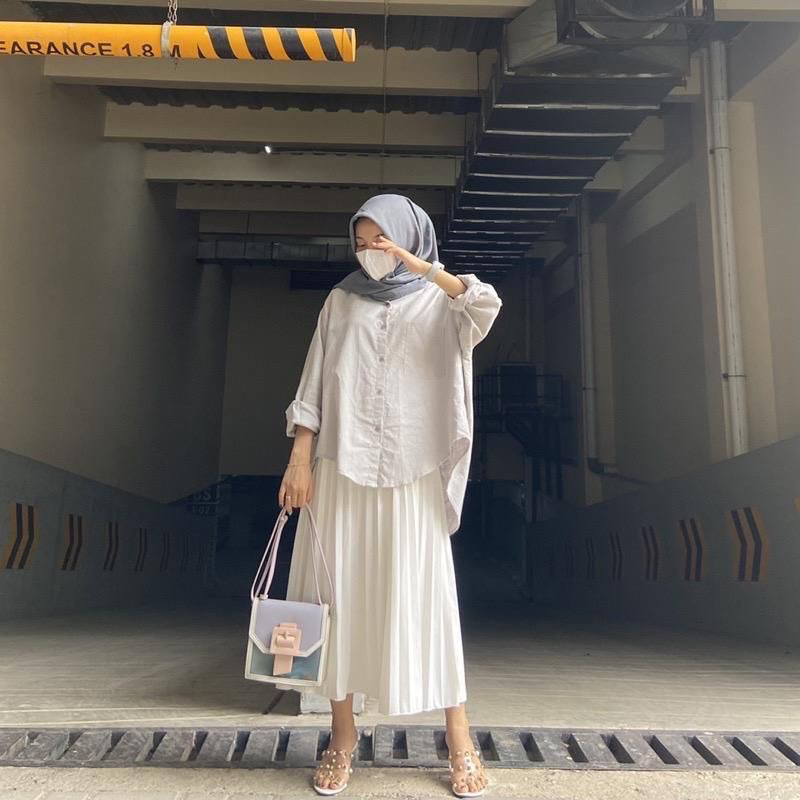 KEMEJA OVERSIZE LINEN WANITA / KEMEJA WANITA OVERSIZE LINEN OLIVIA SHIRT