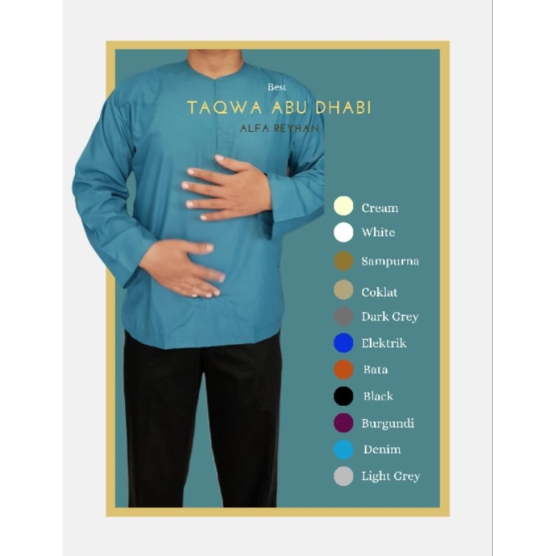 original baju koko uje koko abu dhabi alfa rayhan original / baju koko tanpa kerah / taqwa mesir